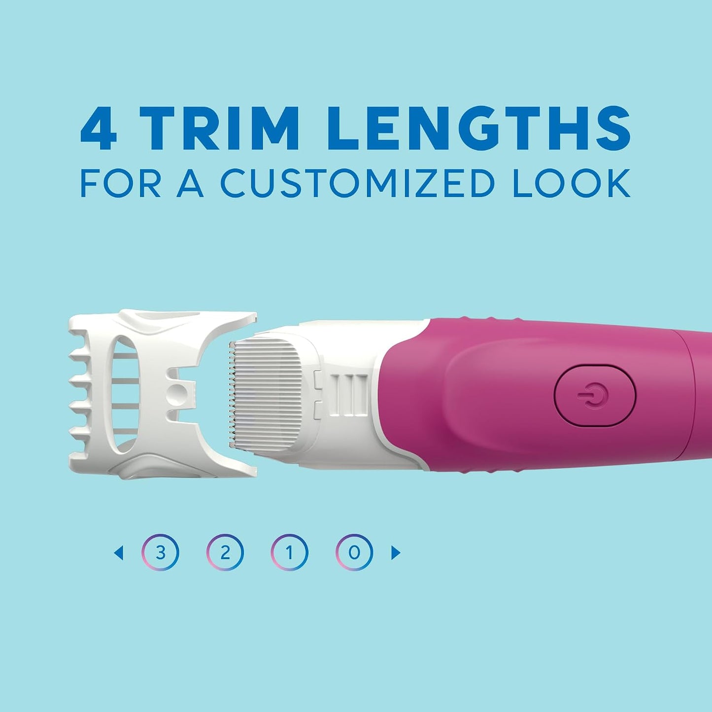 HOTSchick Hydro Silk TrimStyle Razor with Bikini Trimmer for Women | 2-in-1 Bikini Razor for Women and Womens Trimmer for Pubic Hair, Includes 1 Waterproof Handle, 3 Refills & 1 AAA Battery