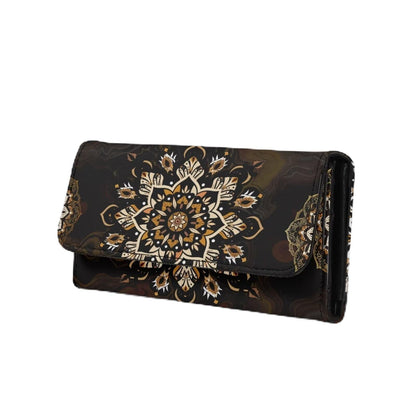 HOTNovelty Jeans Print Womens Wallets Leather Clutch, Vintage Denim Block Patch Design Long Wallet for Women Blue Credit Card Holder with Coin Purse ID Window