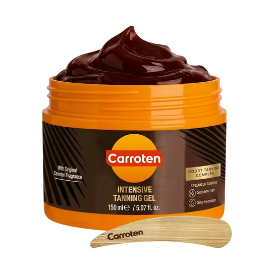 HOTCarroten Intensive Tanning Gel, Browning Tan Accelerator, 5 oz | Non-Greasy, Water-Resistant with Carrot and Coconut Oil, Vitamin A & E For Moisture & Hydration, Made in Greece