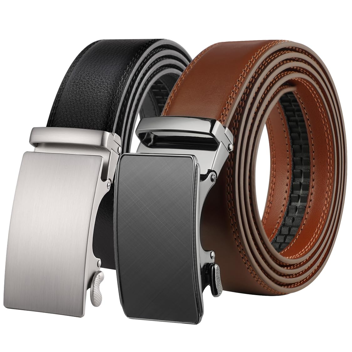 HOTLavemi Men's Real Leather Ratchet Dress Casual Belt, Cut to Exact Fit,Elegant Gift Box