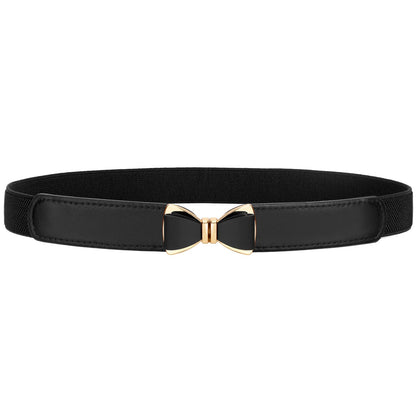 HOTVONMELLI Womens Skinny Elastic Belt Stretchy Bow Belt for Women Dresses Thin Waist Ladies Belts