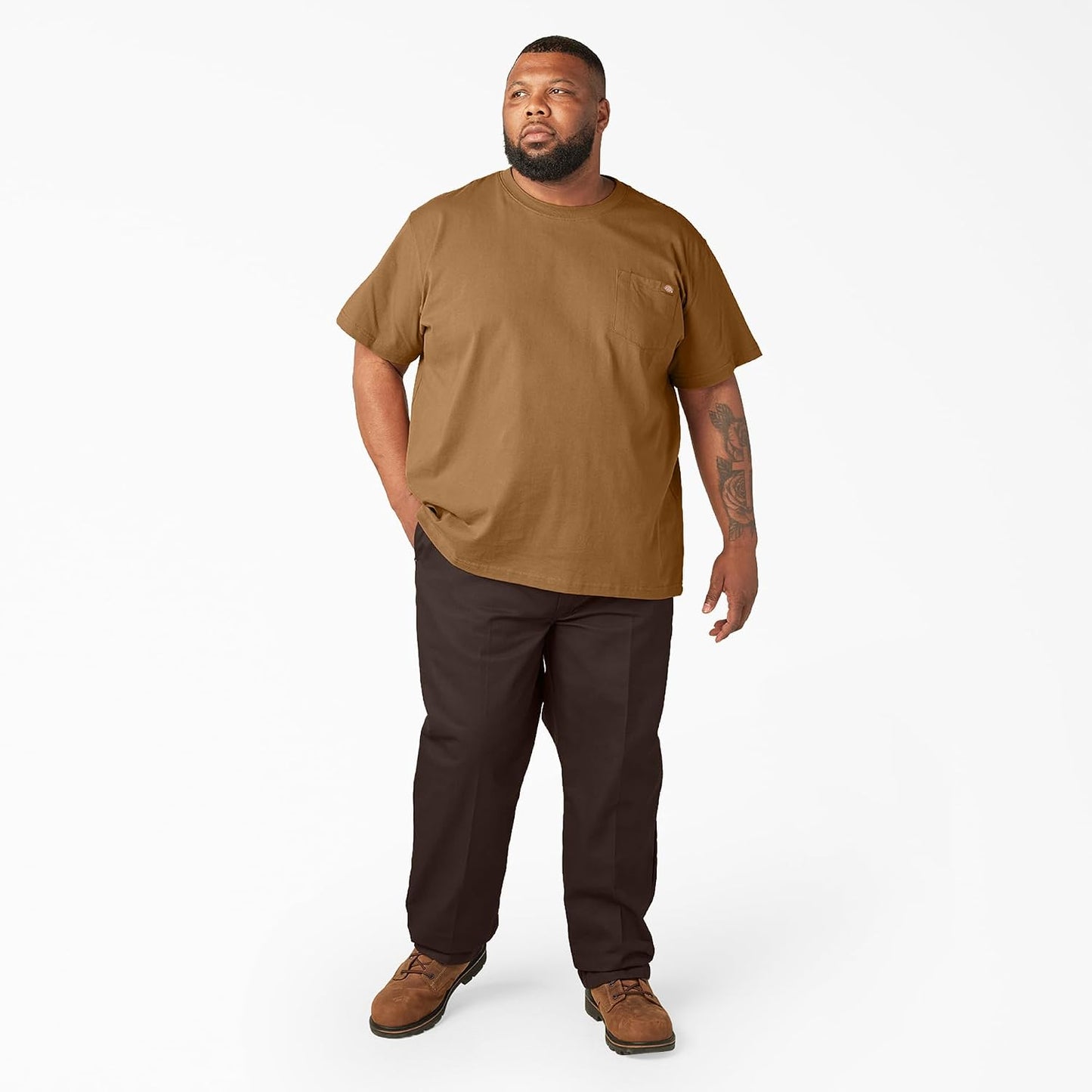 HOTDickies Men's Heavyweight Heathered Short Sleeve Pocket T-Shirt