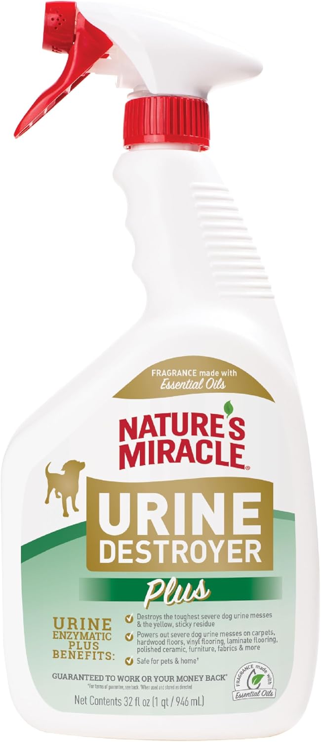 HOTNature's Miracle Urine Destroyer Plus for Dogs, Enzymatic Formula for Severe Dog Urine Stains, 32 oz