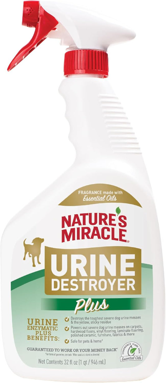 HOTNature's Miracle Urine Destroyer Plus for Dogs, Enzymatic Formula for Severe Dog Urine Stains, 32 oz