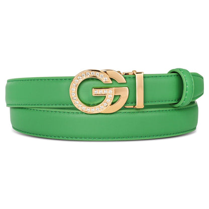 HOTAurolran Women's Leather Belt with Buckle - Ideal for Dresses, Jeans, and Coats