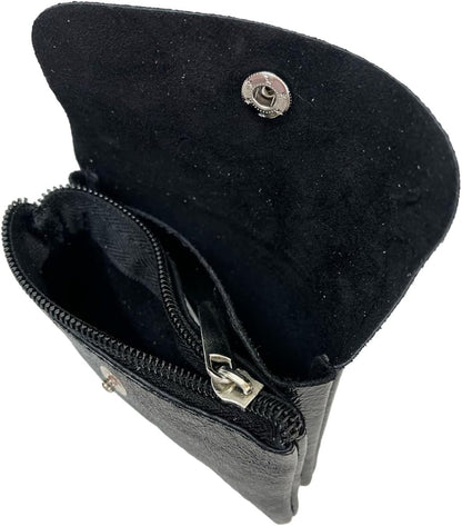 HOTSmall Women's Wallet in Genuine Italian Leather (Black)
