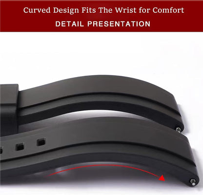 HOTWatch Band Quick Release Fluororubber 19mm 20mm 21mm 22mm Soft Durable Universal FKM Rubber Replacement Band Strap for Men Women