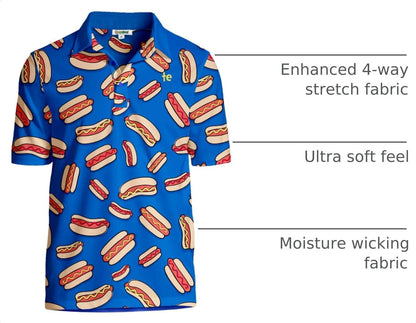 HOTTipsy Elves Men’s Golf Polo Shirt - Moisture Wicking, Stretch Fabric, Athletic Fit - Performance Polo