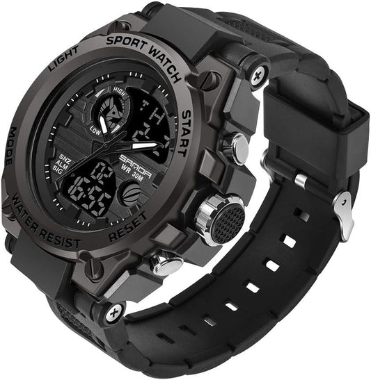 HOTKXAITO Men's Watches Sports Outdoor Waterproof Military Watch Date Multi Function Tactics LED Alarm Stopwatch