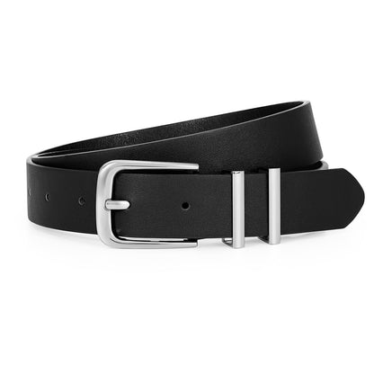 HOTVONMELLI Women's Soft Faux Leather Belt for Jeans Pants Dress Fashion Ladies Waist Belt with Gold/Silvery Buckle