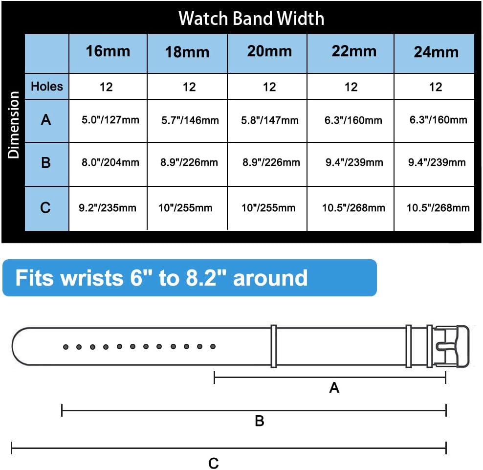 HOTRitche Christmas Gift Military Ballistic Nylon 8 Packs 18mm 20mm 22mm Watch Band Replacement Watch Straps for Men Women, White Elephant Gifts, Stocking Stuffers for Men