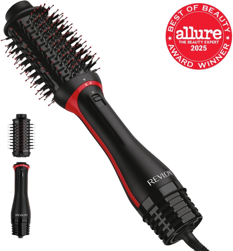 HOTREVLON One-Step Volumizer Plus Hair Dryer and Styler | More Volume, Less Damage, and More Styling Control for Easy and Fast Salon-Style Blowouts, Plus Travel Friendly (Black)