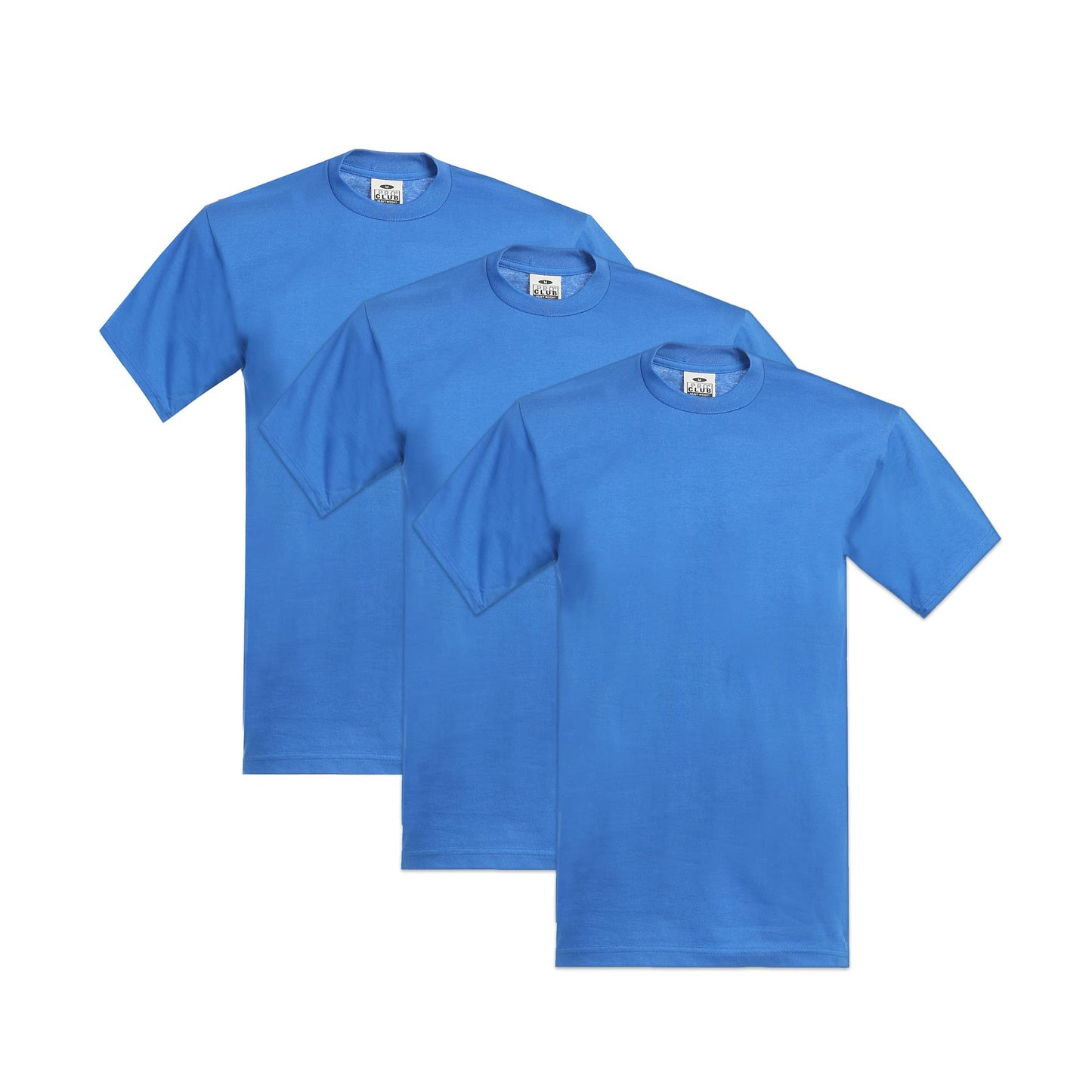 HOTPro Club Men's 3-Pack Heavyweight Cotton Short Sleeve Crew Neck T-Shirt