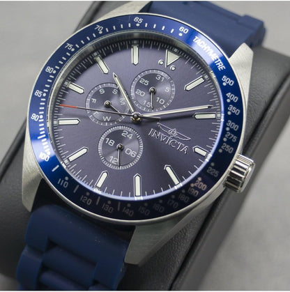 HOTInvicta Men's Aviator 45mm Silicone Quartz Watch, Blue (Model: 38401)