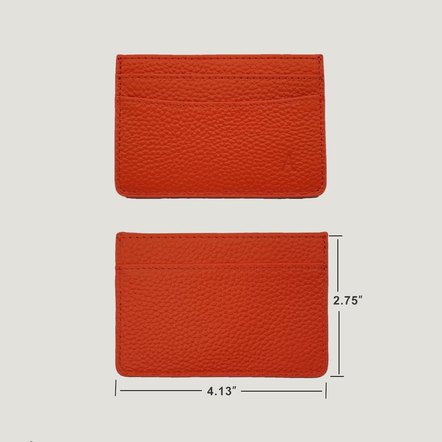 HOTAphrona | Leather 3-Pocket Wallet Slim Card Holder | Leather Card Holder for Men and Women | Leather Card Wallet | Leather Card Case | Luxurious Pocket Slim Card Holder (Orange)