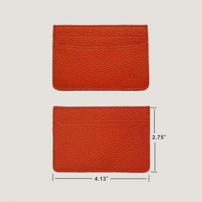 HOTAphrona | Leather 3-Pocket Wallet Slim Card Holder | Leather Card Holder for Men and Women | Leather Card Wallet | Leather Card Case | Luxurious Pocket Slim Card Holder (Orange)