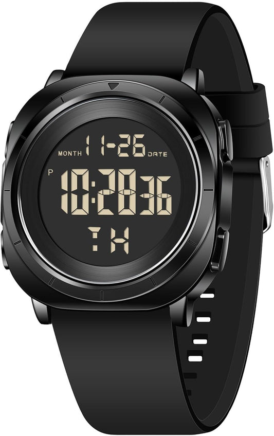 HOTCOSSINIGE Mens Digital Waterproof Running Wrist Watches for Men Military Sports Tactical Dive Cheap Men's Wrist Watches Digital Black and Gold
