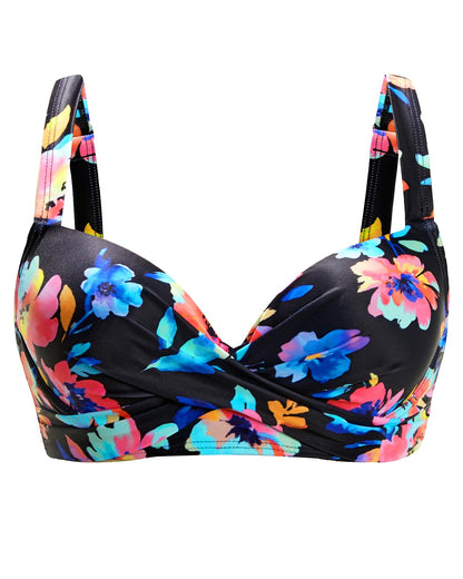 HOTWomen Underwire Bikini Top - Bra Padded Push Up Swimsuit Top | Twist Front Design, Wide Adjustable Straps,Unremovable Cups for Fixed Lift,Full Lining,3-gear Adjustable Hook Closure