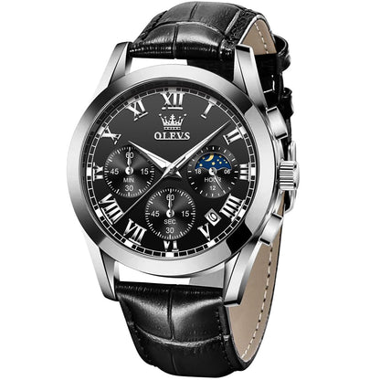 HOTOLEVS Mens Watches Stylish Chronograph Waterproof Luminous Silicon Strap Multifunction Watches for Men Business Men Wrist Watch