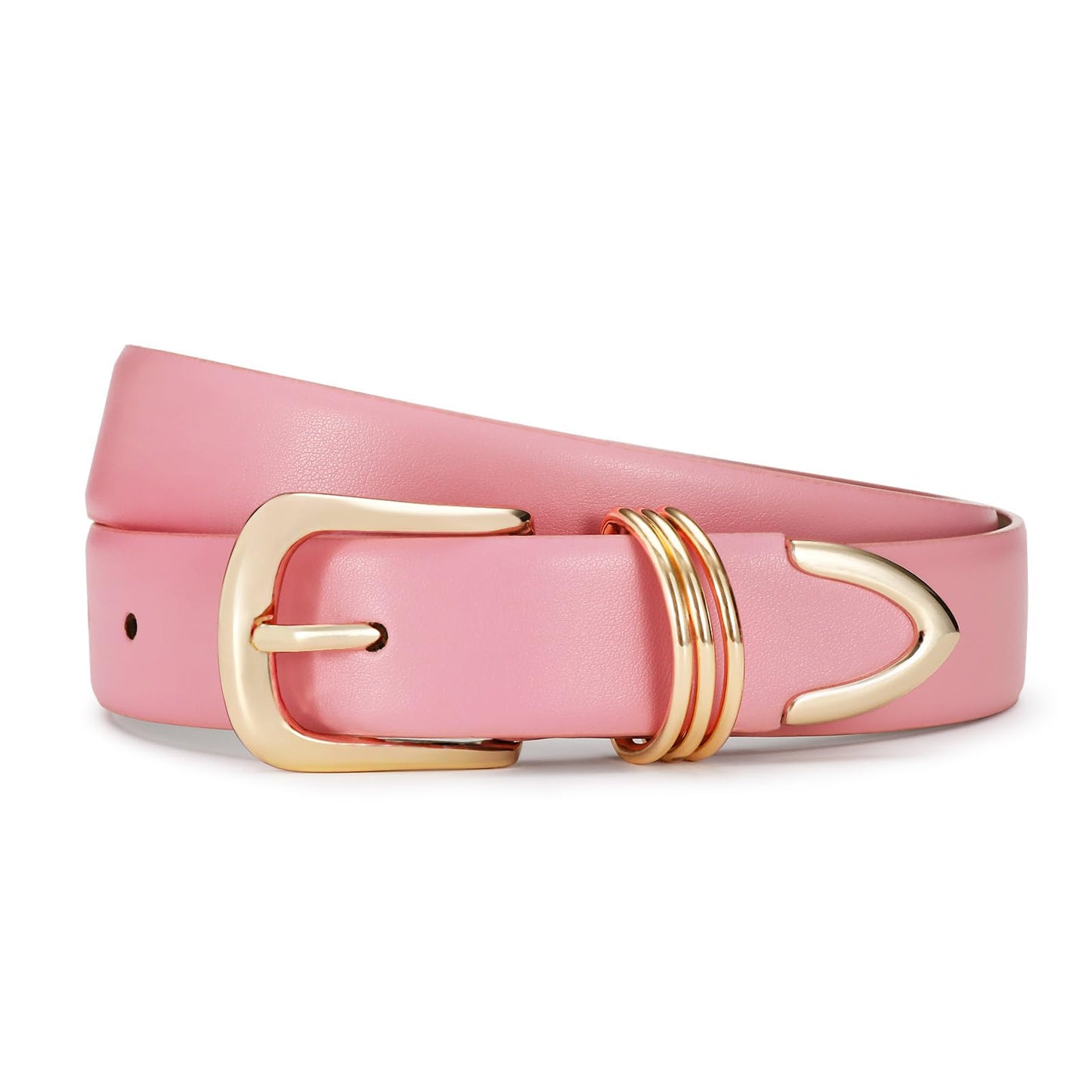 HOTBelts for Women with Gold Buckle Faux Leather Belts Fashion Casual belts for jeans