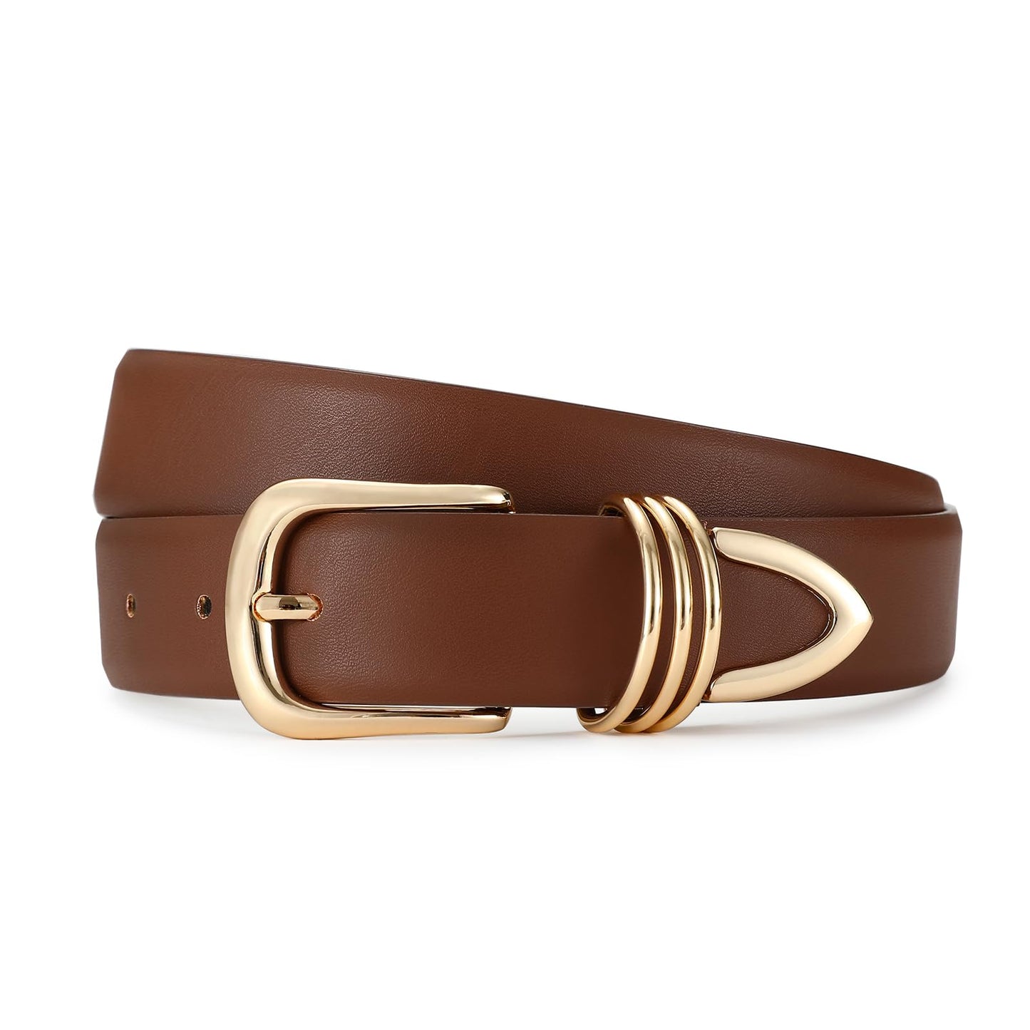 HOTBelts for Women with Gold Buckle Faux Leather Belts Fashion Casual belts for jeans