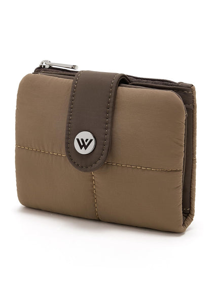 HOTWESTBRONCO Puffer Small Wallet for Women RFID Blocking Card Holder Wallets, Womens Bifold Wallet with Zipper Coin Pocket & ID Window