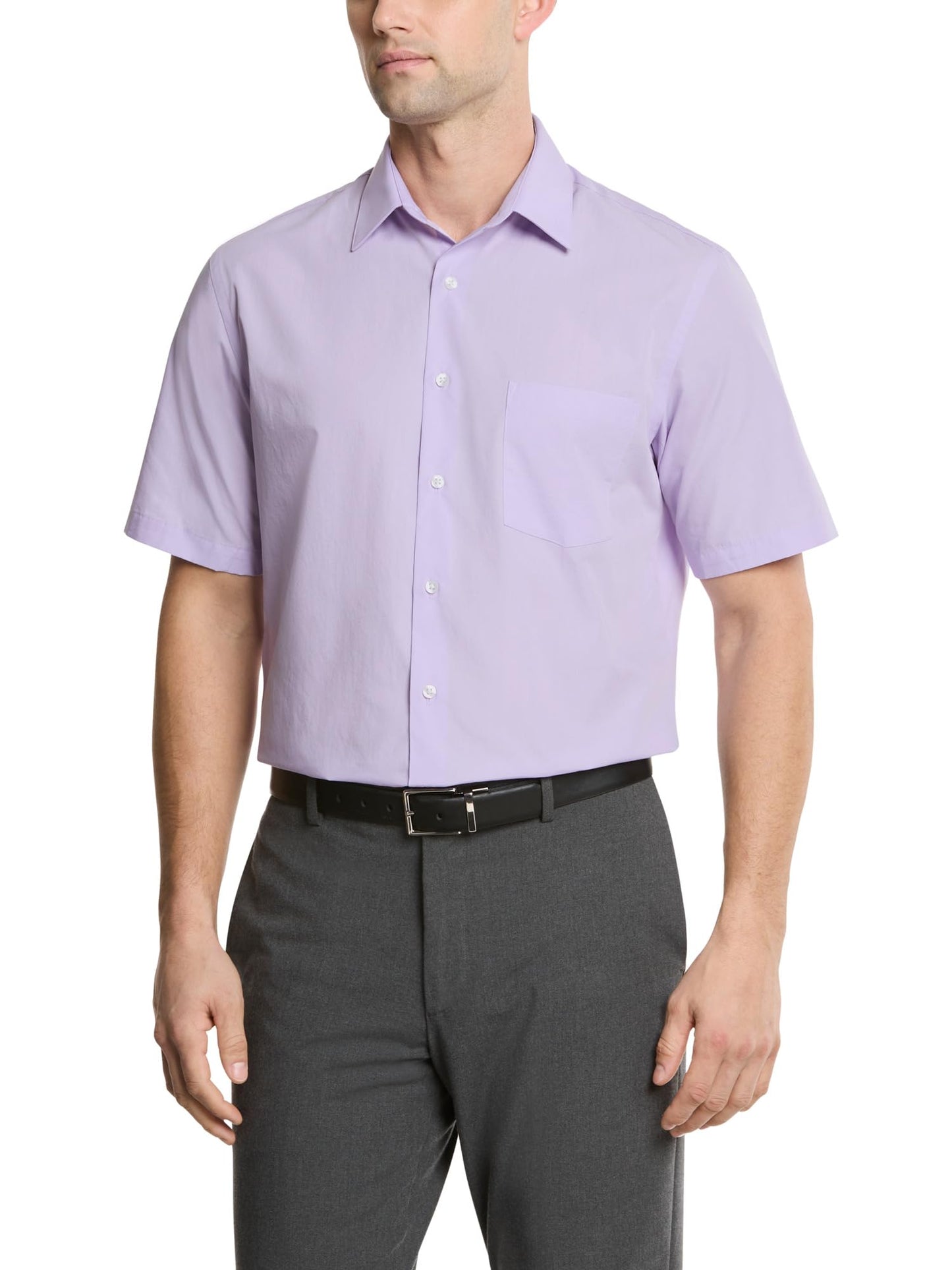 HOTVan Heusen Men's Short Sleeve Dress Shirt Regular Fit Poplin Solid