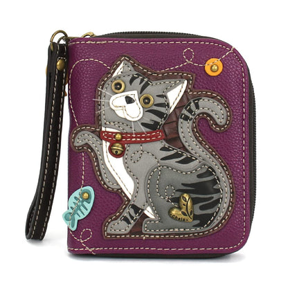 HOTCHALA Zip Around Wallet, Wristlet, 8 Credit Card Slots, Sturdy Pu Leather - Frog - Turquoise