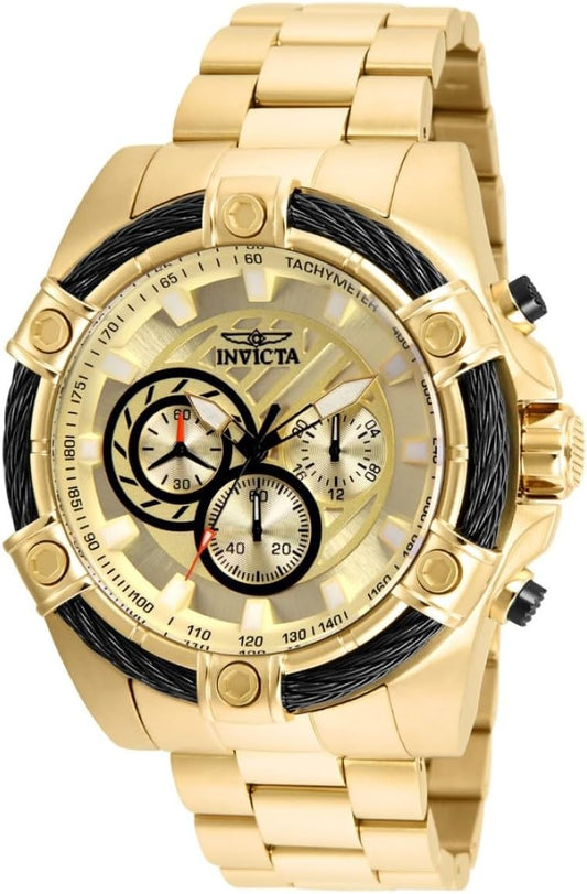 HOTInvicta 25515 Bolt Men 52mm Stainless Steel Gold Gold dial VD54 Quartz
