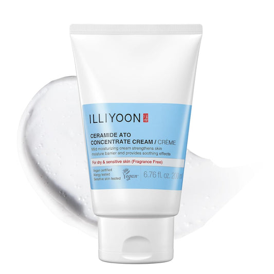 HOTIlliyoon Ceramide Ato Concentrate Cream | Moisturizer for Dry & Sensitive Skin, 100hr Lasting Hydration, For Face & Body, Gentle for Infants, Moisture Barrier Repair, Vegan Certified, 6.76 fl.oz.