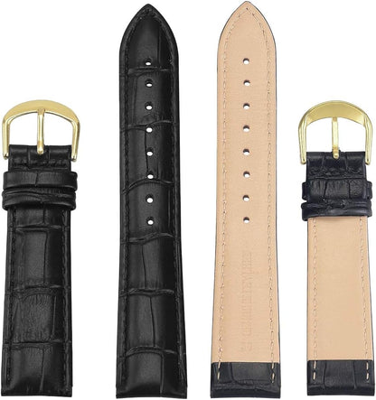HOTEACHE Croco Design Leather Watch Bands, Classical Leather Watch Straps For Women&Mens Waterproof 12mm 14mm 16mm 18mm 19mm 20mm 22mm
