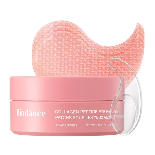 HOTBIODANCE Collagen Peptide Eye Patches, Anti Wrinkle & Smile Line Patches for Face, Under Eye Mask for Fine Lines & Eye Bags, Travel Essentials & Self Care Gifts for Women, Korean Skin Care (60 Count)