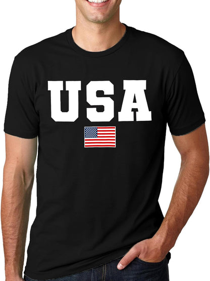 HOTSUWATOIN USA 4th of July Shirts for Men American Flag Short Sleeve Patriotic Independence Day Tee Top
