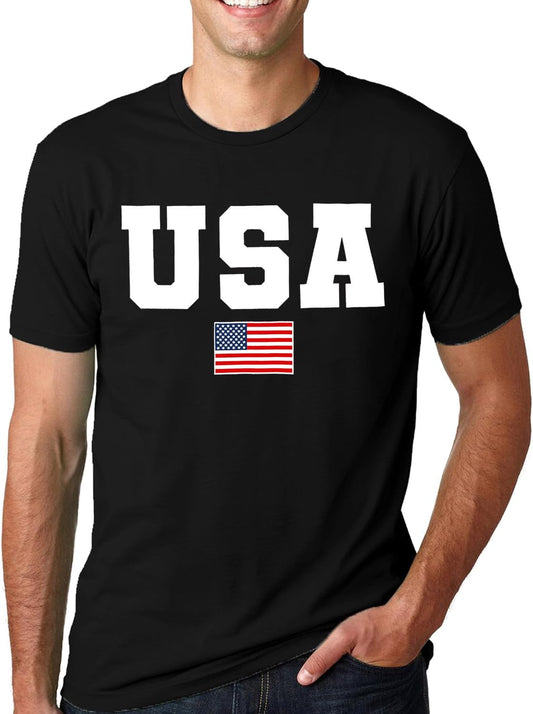 HOTSUWATOIN USA 4th of July Shirts for Men American Flag Short Sleeve Patriotic Independence Day Tee Top