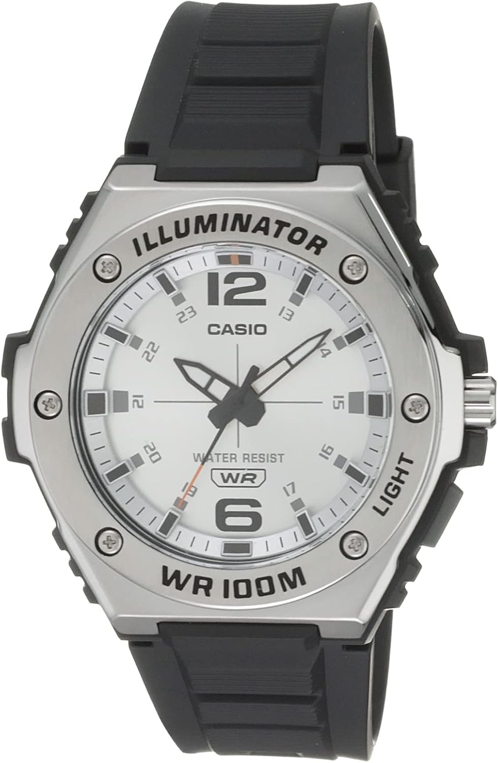 HOTCasio MWA100H Series | Men’s Analog Watch |100M WR | Stainless Steel Bezel | LED Illuminator Backlight with Afterglow | Resin Band | 3 Hands (HR, MIN, SEC) | 3 Year Battery