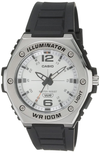 HOTCasio MWA100H Series | Men’s Analog Watch |100M WR | Stainless Steel Bezel | LED Illuminator Backlight with Afterglow | Resin Band | 3 Hands (HR, MIN, SEC) | 3 Year Battery