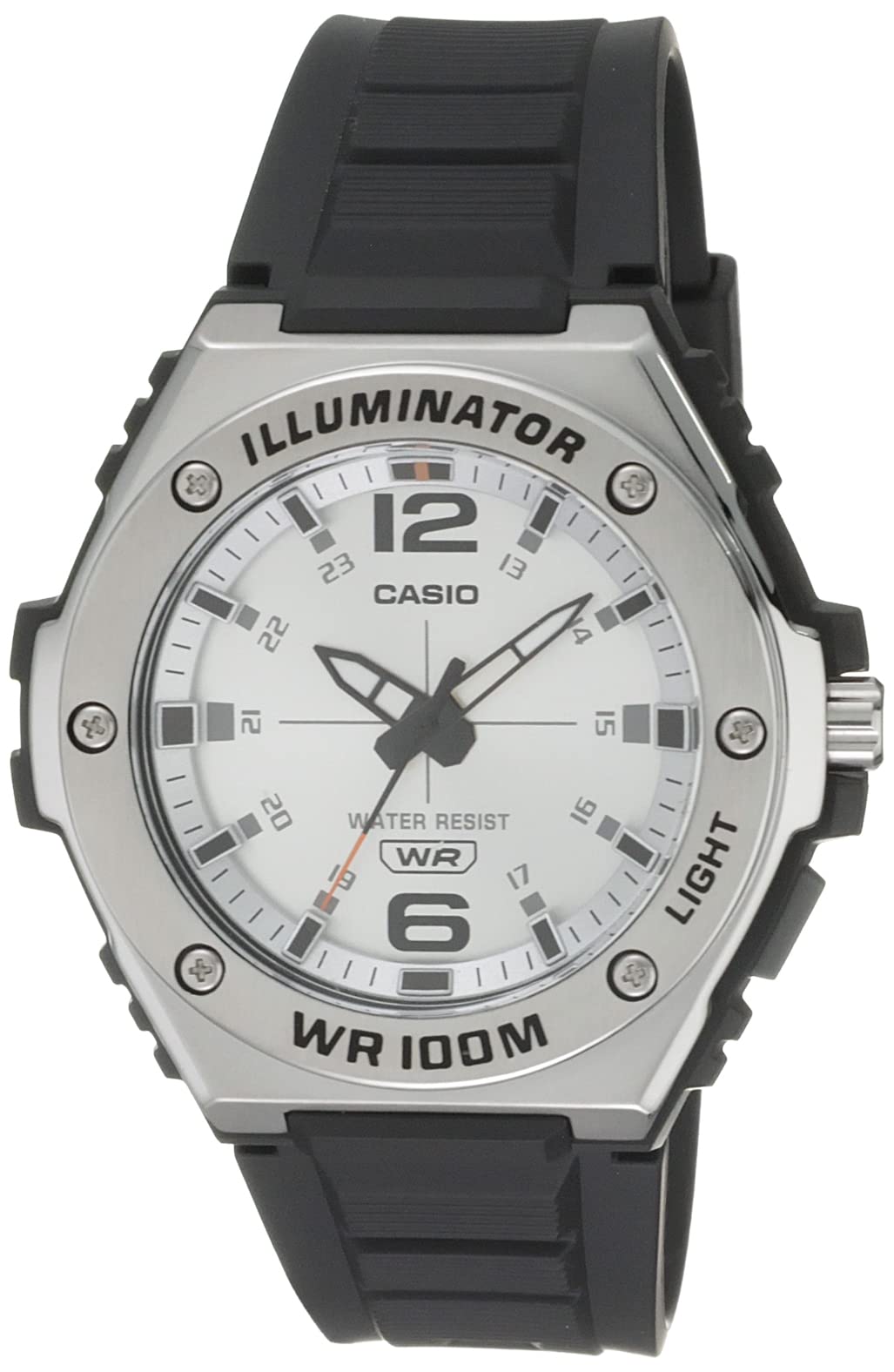 HOTCasio MWA100H Series | Men’s Analog Watch |100M WR | Stainless Steel Bezel | LED Illuminator Backlight with Afterglow | Resin Band | 3 Hands (HR, MIN, SEC) | 3 Year Battery