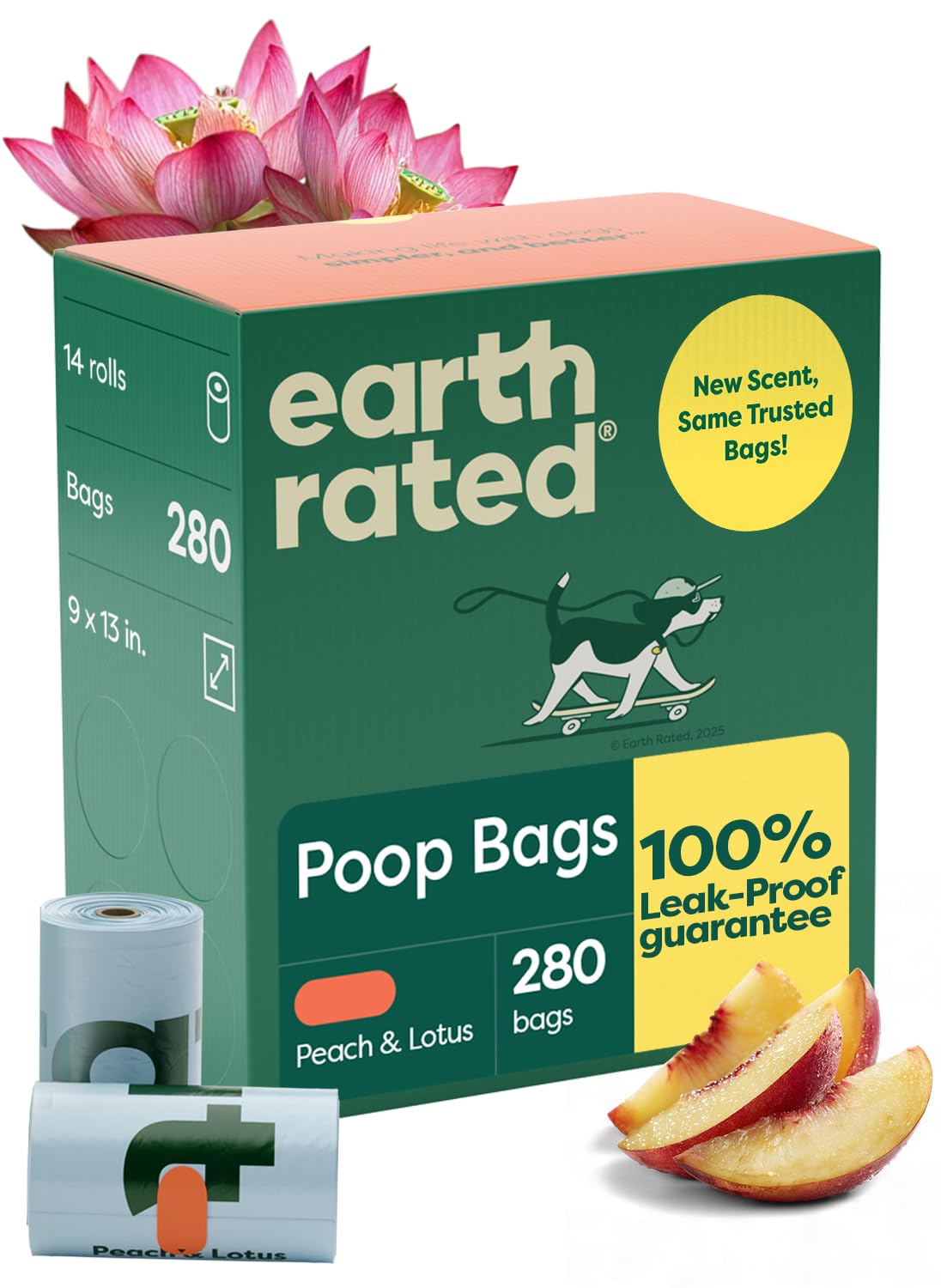 HOTEarth Rated Poop Bags for Dogs, Guaranteed Leak Proof and Extra Thick Waste Bag Refill Rolls, Lavender Scented, 270 Bags