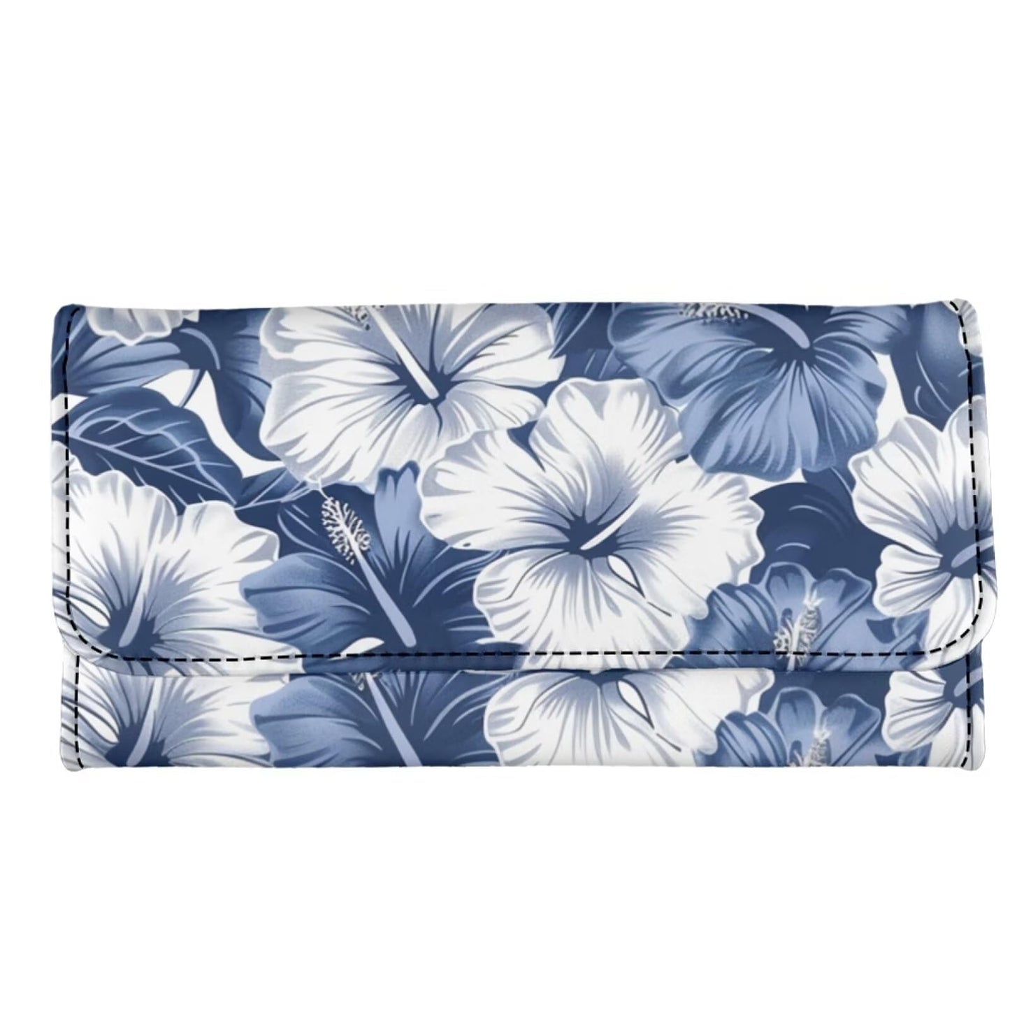 HOTHowilath Womens Hibiscus Flower Wallet Clutch Organizer With Change Pocket, Credit Card Clutch Long Purse for Women - Hot Pink
