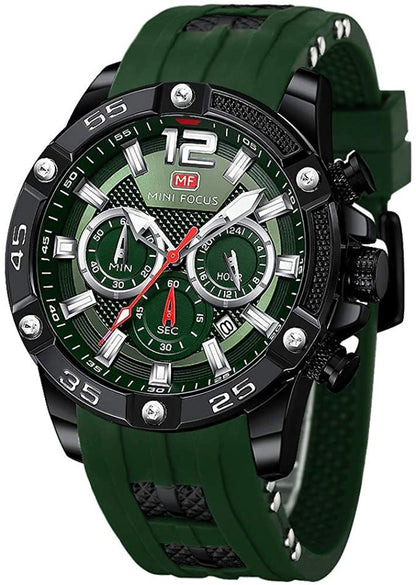 HOTAIMES Watch for Men Sport Military Waterproof Chronograph Mens Watches Analog Quartz Big Face Classic Stylish Fashion Casual Designer Business Work Wrist Watch Elegant Gift for Men