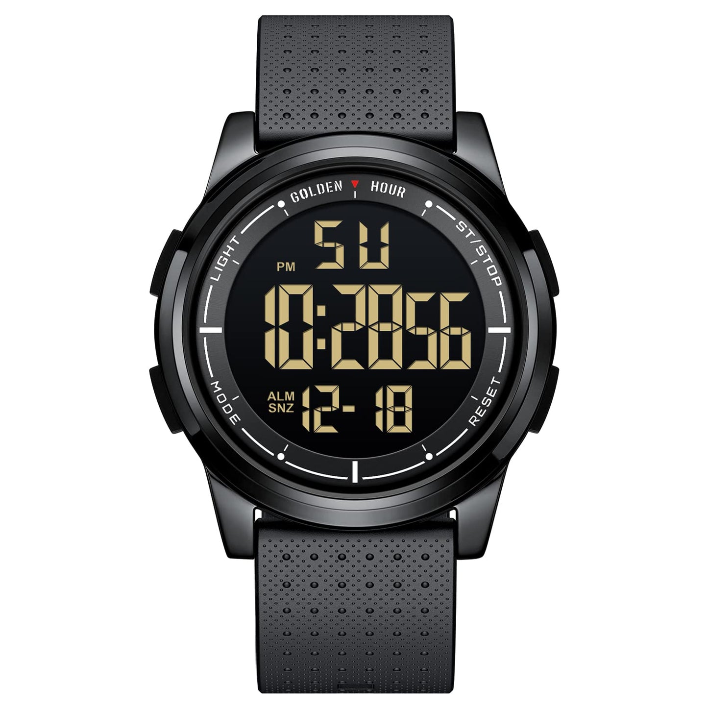 HOTGOLDEN HOUR Ultra-Thin Minimalist Sports Waterproof Digital Watches Men with Wide-Angle Display Rubber Strap Wrist Watch for Men Women