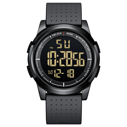HOTGOLDEN HOUR Ultra-Thin Minimalist Sports Waterproof Digital Watches Men with Wide-Angle Display Rubber Strap Wrist Watch for Men Women