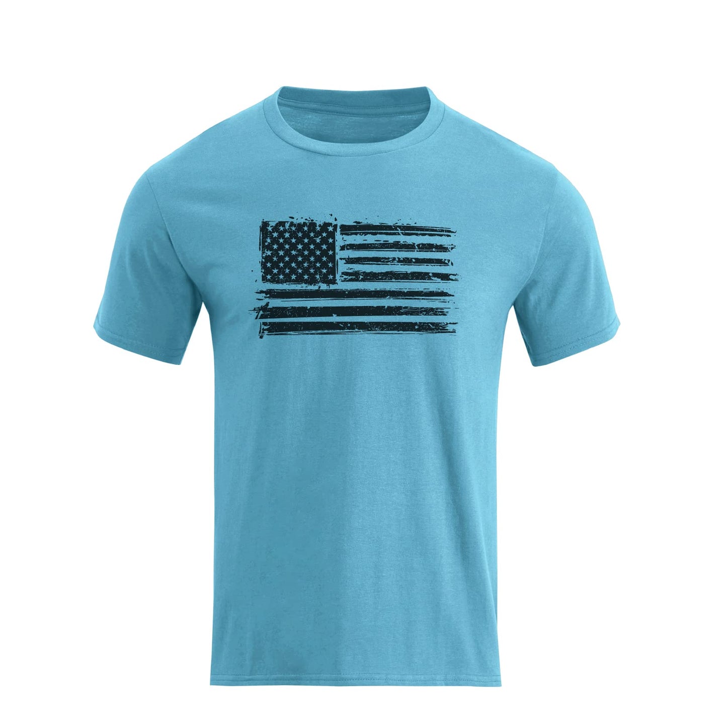 HOTH HYFOL Men's Graphic T-Shirts USA Flag Cotton Short Sleeve American Patriotic Crewneck Casual Regular Tee Shirts