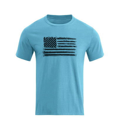 HOTH HYFOL Men's Graphic T-Shirts USA Flag Cotton Short Sleeve American Patriotic Crewneck Casual Regular Tee Shirts