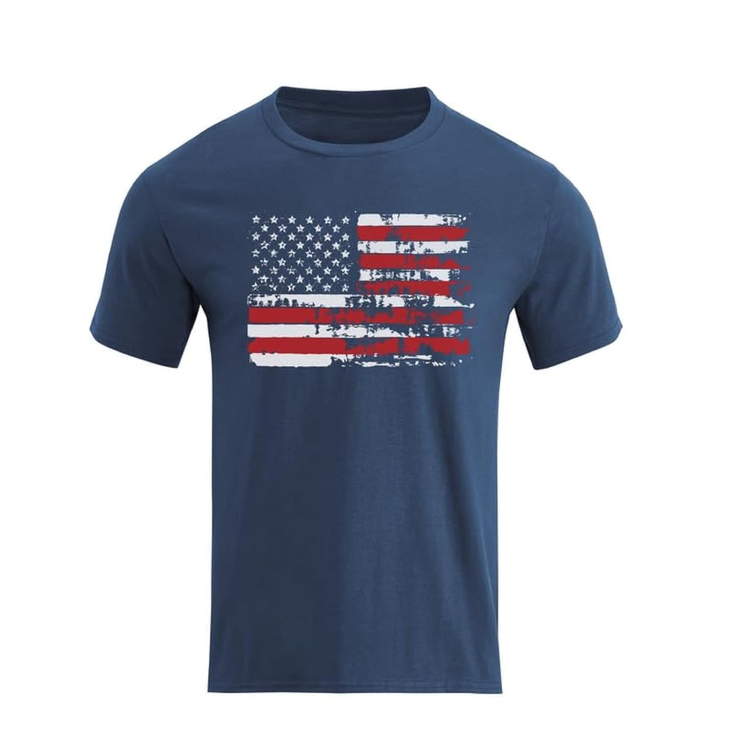 HOTH HYFOL Men's Graphic T-Shirts USA Flag Cotton Short Sleeve American Patriotic Crewneck Casual Regular Tee Shirts