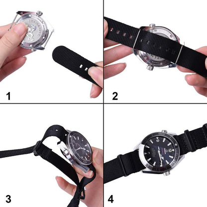 HOTRitche Military Ballistic Nylon Watch Strap with Heavy Buckle 18mm 20mm 22mm Premium Nylon Watch Bands for Men Women