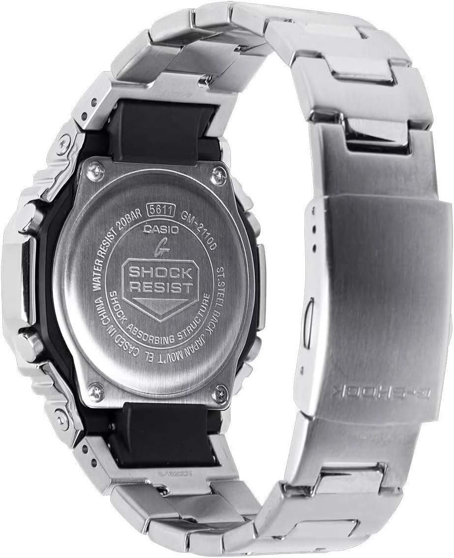HOTG-Shock Casio G-Steel GM2110D Analog-Digital Navy Blue Dial Stainless Steel Watch 43mm - GM2110D-2B