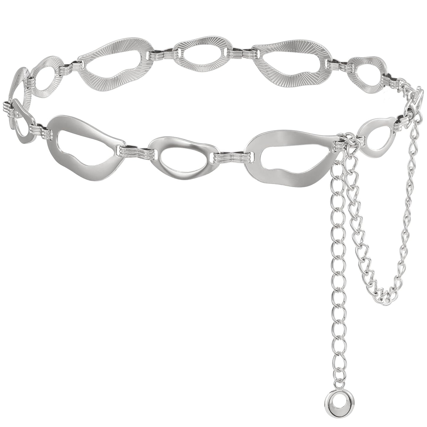 HOTTRIWORKS Waist Chain for Women Ladies Metal Link Chunky Chain Belt for Dresses