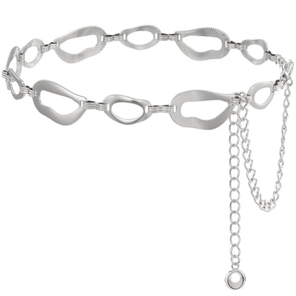 HOTTRIWORKS Waist Chain for Women Ladies Metal Link Chunky Chain Belt for Dresses