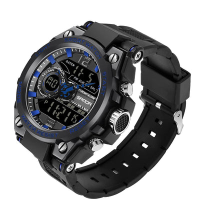 HOTKXAITO Men's Watches Sports Outdoor Waterproof Military Watch Date Multi Function Tactics LED Alarm Stopwatch